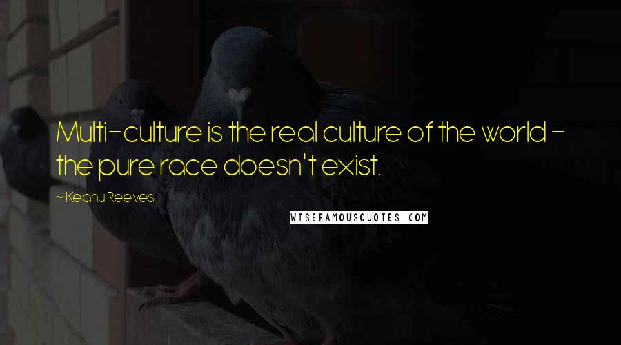 Keanu Reeves Quotes: Multi-culture is the real culture of the world - the pure race doesn't exist.