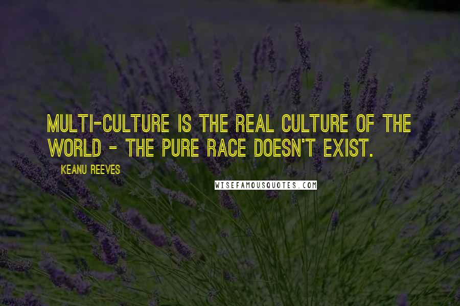 Keanu Reeves Quotes: Multi-culture is the real culture of the world - the pure race doesn't exist.