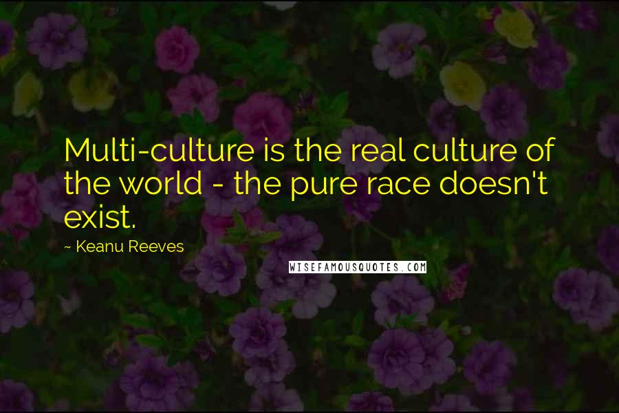 Keanu Reeves Quotes: Multi-culture is the real culture of the world - the pure race doesn't exist.