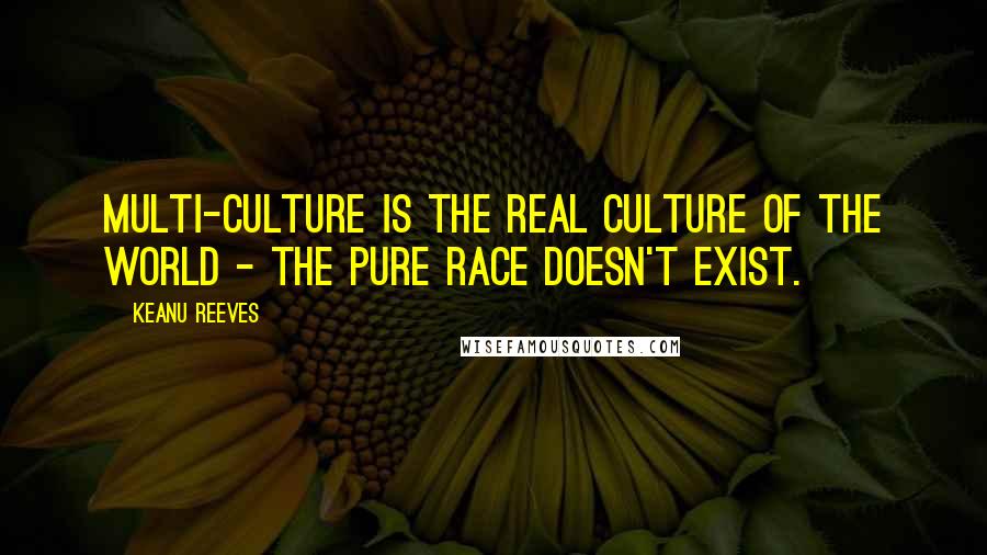 Keanu Reeves Quotes: Multi-culture is the real culture of the world - the pure race doesn't exist.