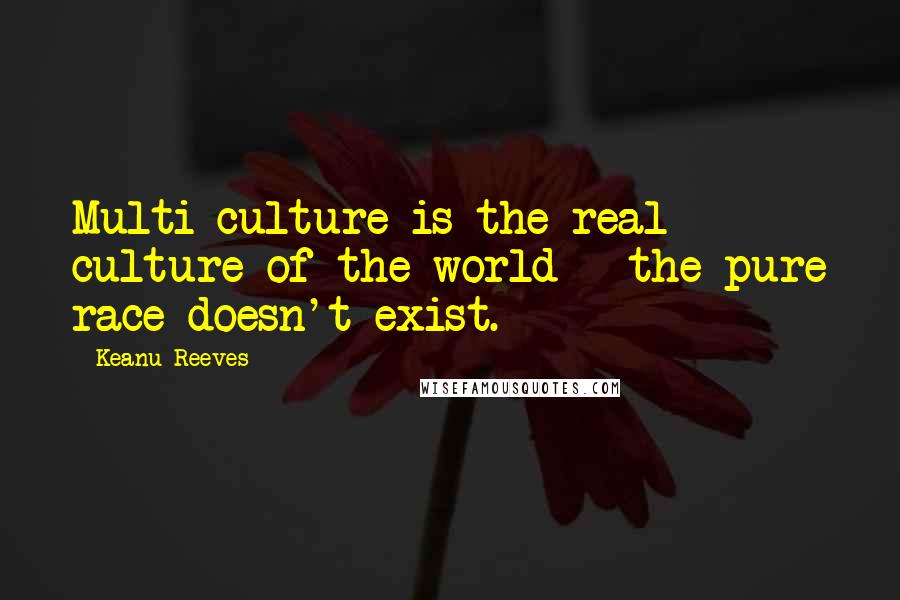 Keanu Reeves Quotes: Multi-culture is the real culture of the world - the pure race doesn't exist.