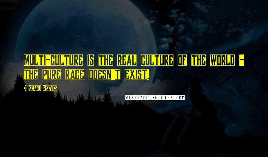 Keanu Reeves Quotes: Multi-culture is the real culture of the world - the pure race doesn't exist.