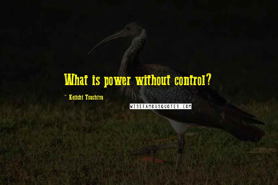 Keiichi Tsuchiya Quotes: What is power without control?