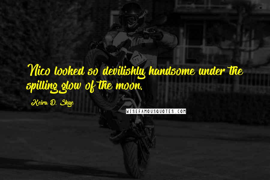 Keira D. Skye Quotes: Nico looked so devilishly handsome under the spilling glow of the moon.