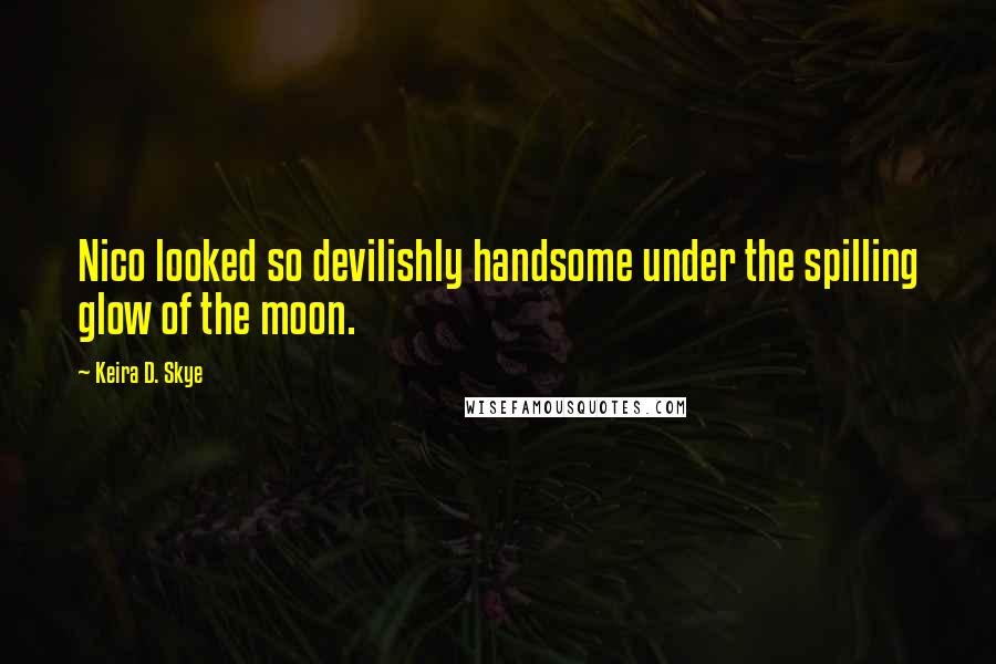 Keira D. Skye Quotes: Nico looked so devilishly handsome under the spilling glow of the moon.