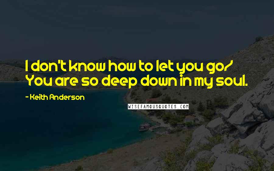 Keith Anderson Quotes: I don't know how to let you go/ You are so deep down in my soul.