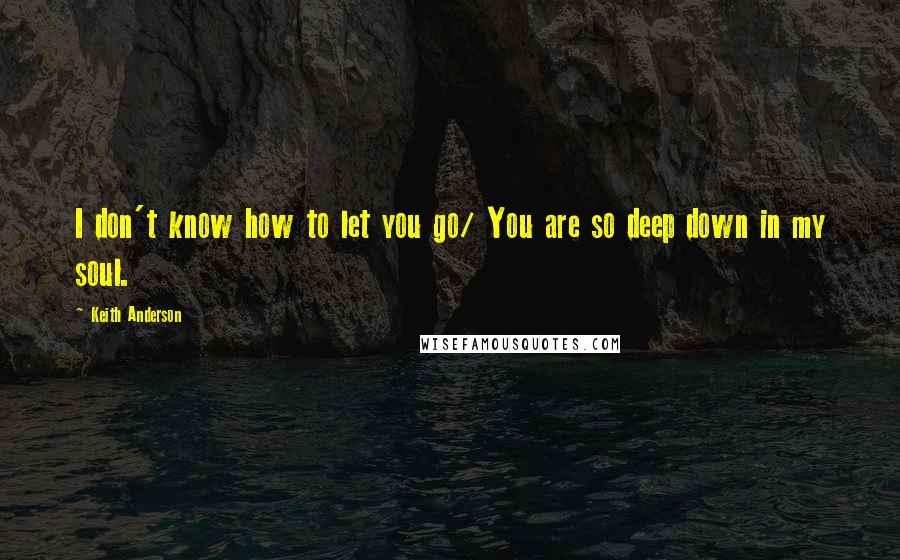 Keith Anderson Quotes: I don't know how to let you go/ You are so deep down in my soul.