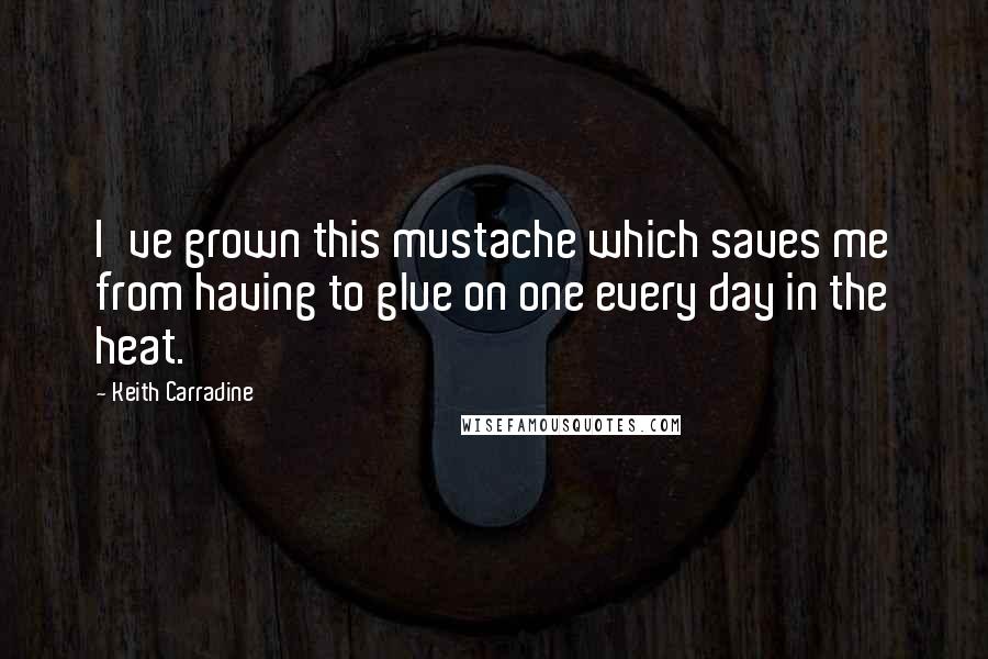 Keith Carradine Quotes: I've grown this mustache which saves me from having to glue on one every day in the heat.