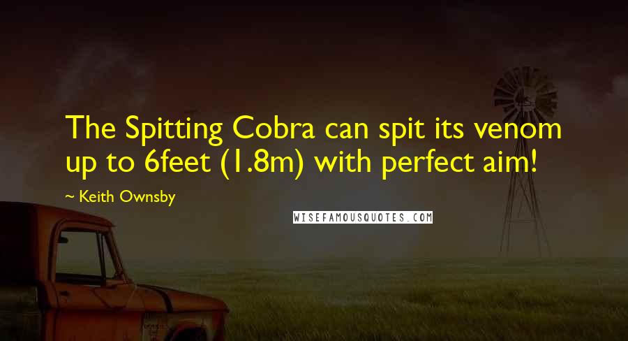 Keith Ownsby Quotes: The Spitting Cobra can spit its venom up to 6feet (1.8m) with perfect aim!