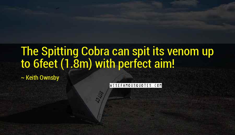 Keith Ownsby Quotes: The Spitting Cobra can spit its venom up to 6feet (1.8m) with perfect aim!