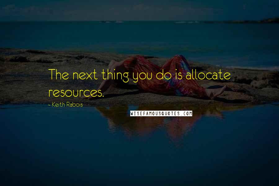 Keith Rabois Quotes: The next thing you do is allocate resources.