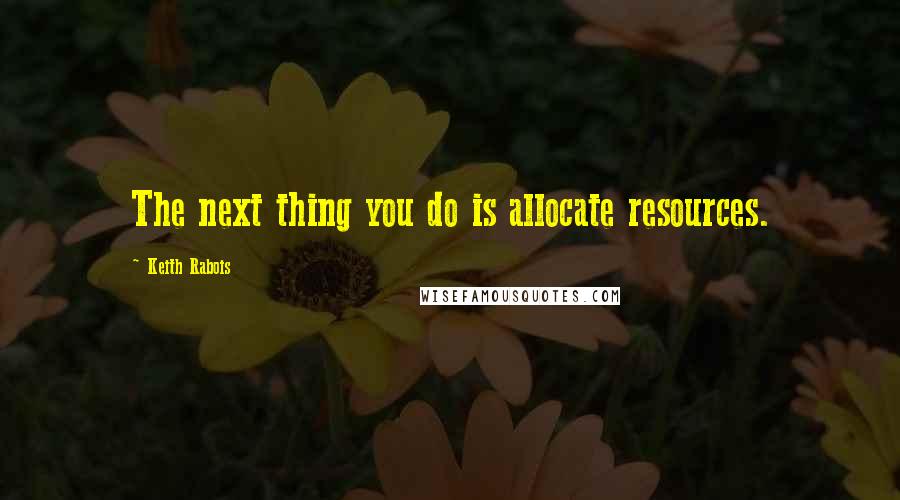 Keith Rabois Quotes: The next thing you do is allocate resources.