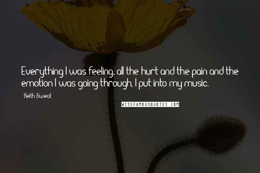 Keith Sweat Quotes: Everything I was feeling, all the hurt and the pain and the emotion I was going through, I put into my music.