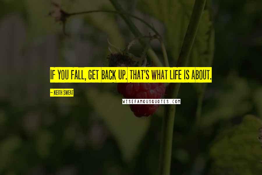 Keith Sweat Quotes: If you fall, get back up. That's what life is about.