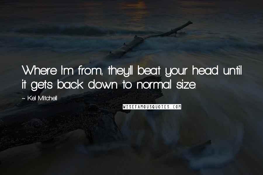 Kel Mitchell Quotes: Where I'm from, they'll beat your head until it gets back down to normal size.