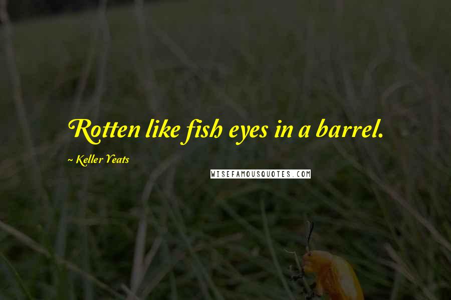 Keller Yeats Quotes: Rotten like fish eyes in a barrel.