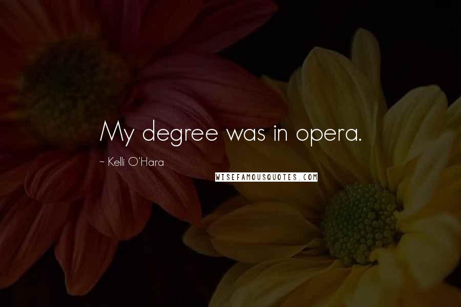 Kelli O'Hara Quotes: My degree was in opera.