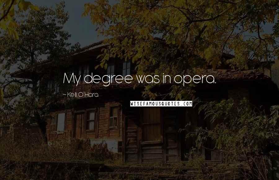Kelli O'Hara Quotes: My degree was in opera.