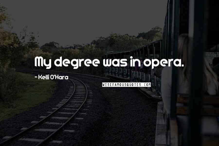 Kelli O'Hara Quotes: My degree was in opera.