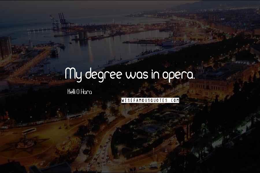 Kelli O'Hara Quotes: My degree was in opera.