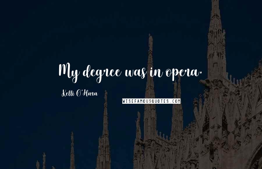 Kelli O'Hara Quotes: My degree was in opera.