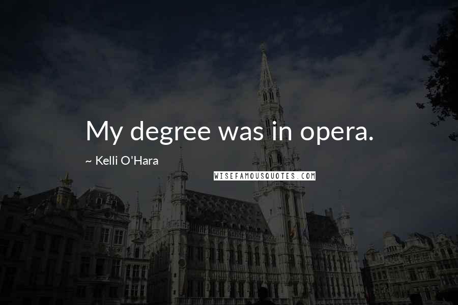 Kelli O'Hara Quotes: My degree was in opera.