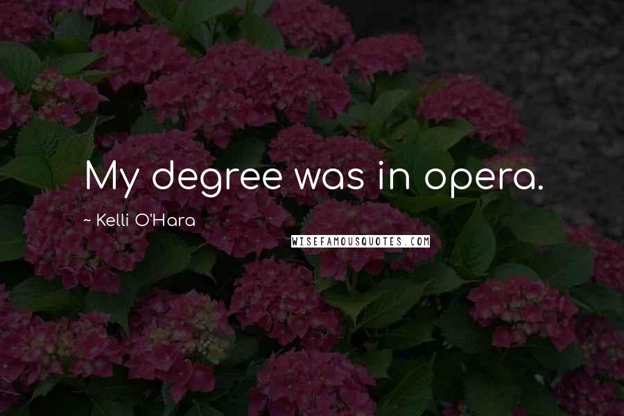 Kelli O'Hara Quotes: My degree was in opera.