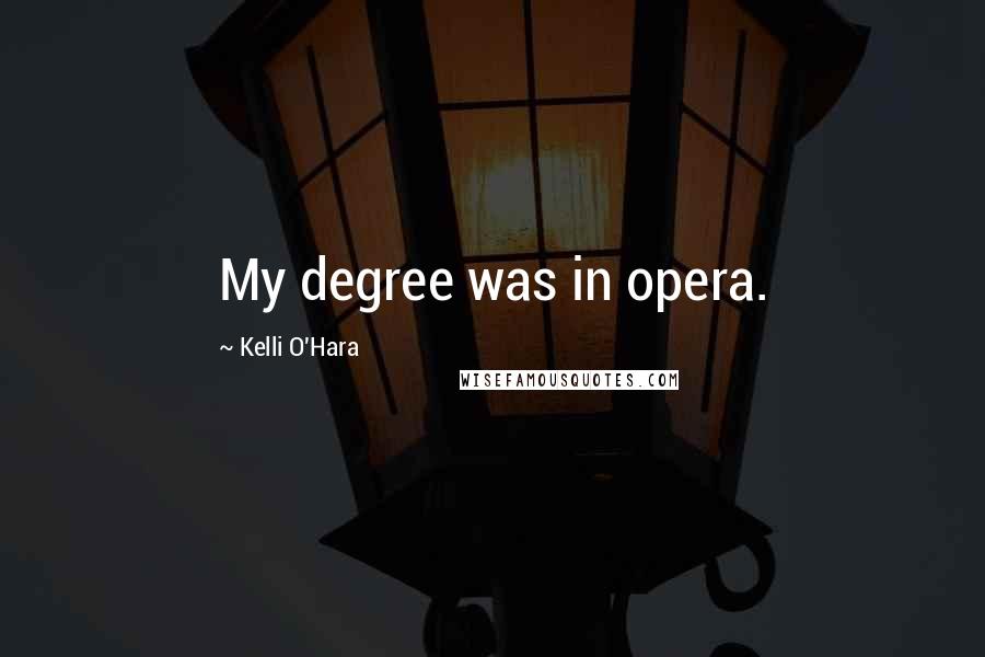Kelli O'Hara Quotes: My degree was in opera.