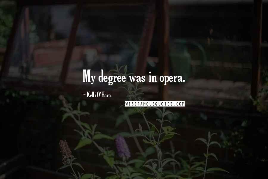 Kelli O'Hara Quotes: My degree was in opera.