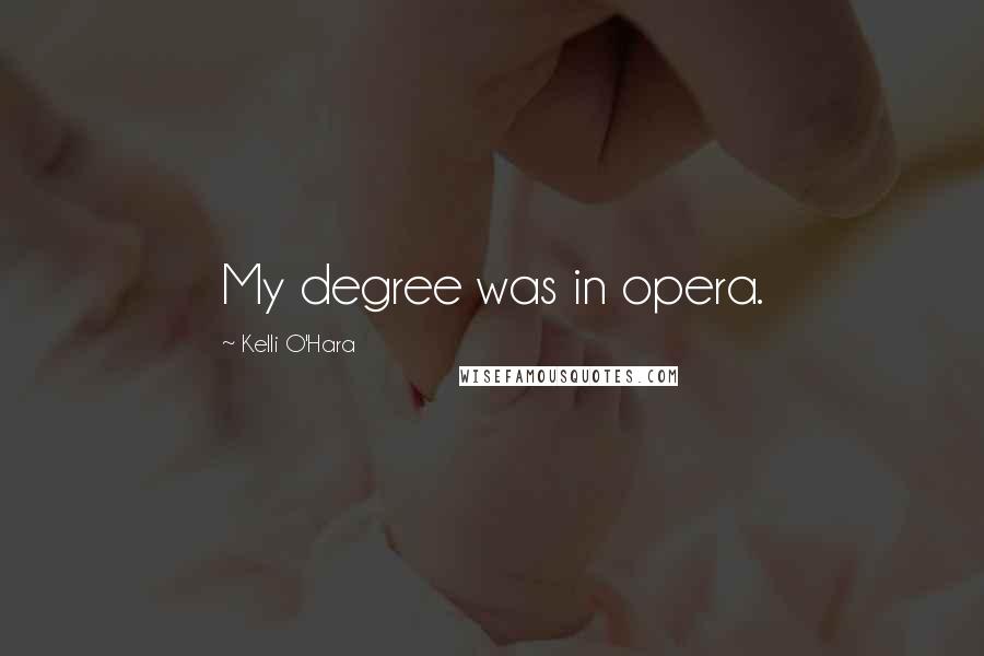Kelli O'Hara Quotes: My degree was in opera.