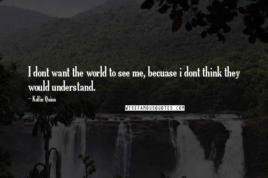 Kellin Quinn Quotes: I dont want the world to see me, becuase i dont think they would understand.