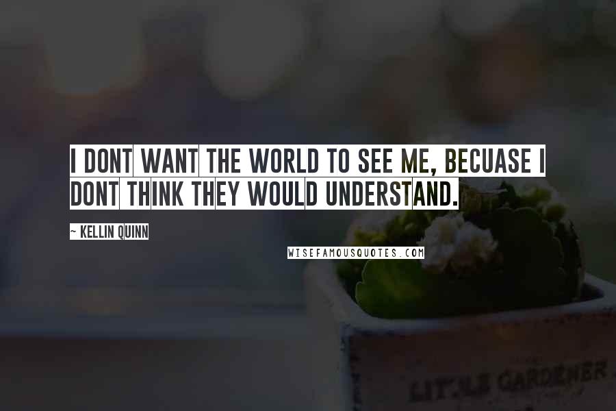 Kellin Quinn Quotes: I dont want the world to see me, becuase i dont think they would understand.