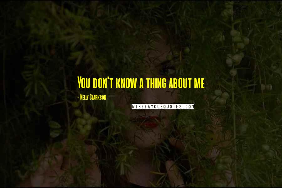 Kelly Clarkson Quotes: You don't know a thing about me