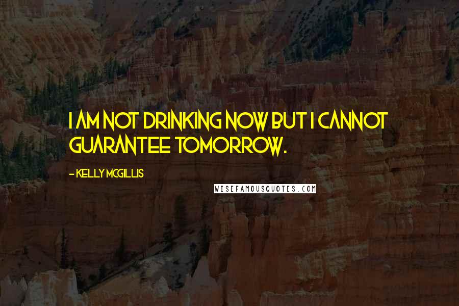 Kelly McGillis Quotes: I am not drinking now but I cannot guarantee tomorrow.