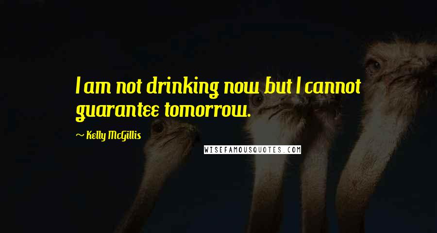 Kelly McGillis Quotes: I am not drinking now but I cannot guarantee tomorrow.