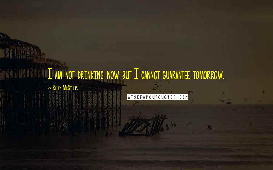 Kelly McGillis Quotes: I am not drinking now but I cannot guarantee tomorrow.