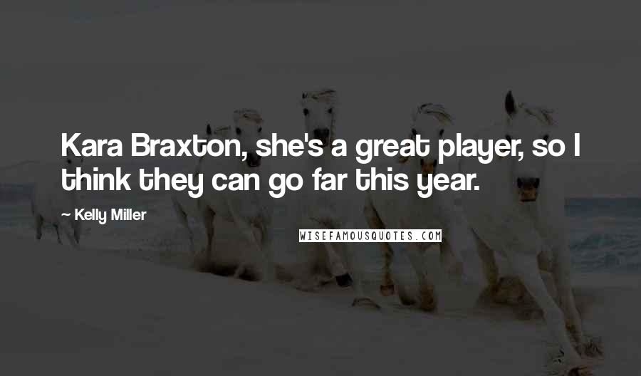 Kelly Miller Quotes: Kara Braxton, she's a great player, so I think they can go far this year.