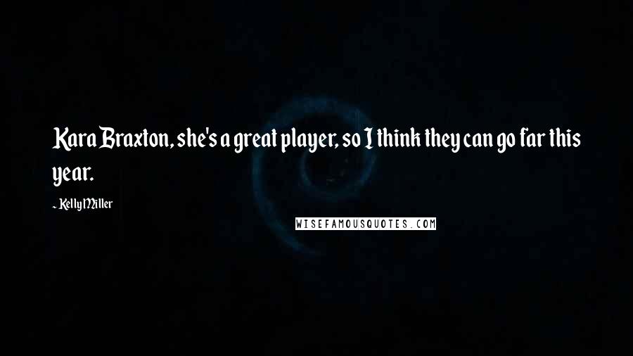 Kelly Miller Quotes: Kara Braxton, she's a great player, so I think they can go far this year.