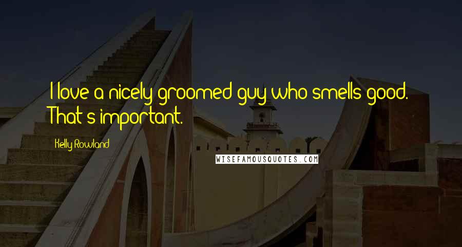 Kelly Rowland Quotes: I love a nicely groomed guy who smells good. That's important.
