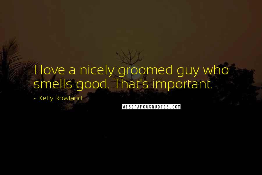 Kelly Rowland Quotes: I love a nicely groomed guy who smells good. That's important.