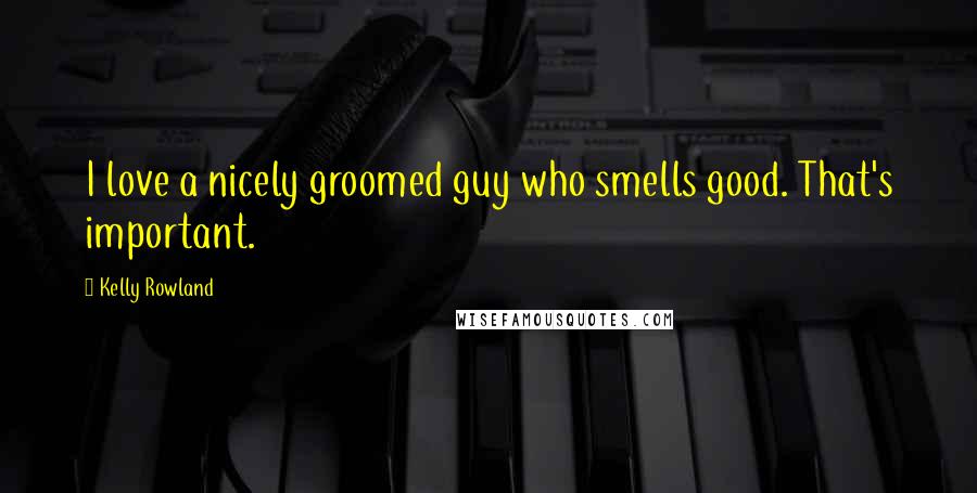 Kelly Rowland Quotes: I love a nicely groomed guy who smells good. That's important.