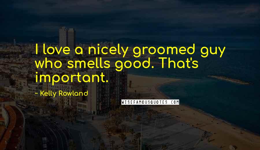 Kelly Rowland Quotes: I love a nicely groomed guy who smells good. That's important.