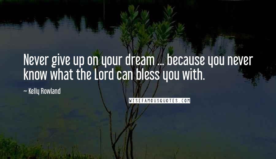 Kelly Rowland Quotes: Never give up on your dream ... because you never know what the Lord can bless you with.