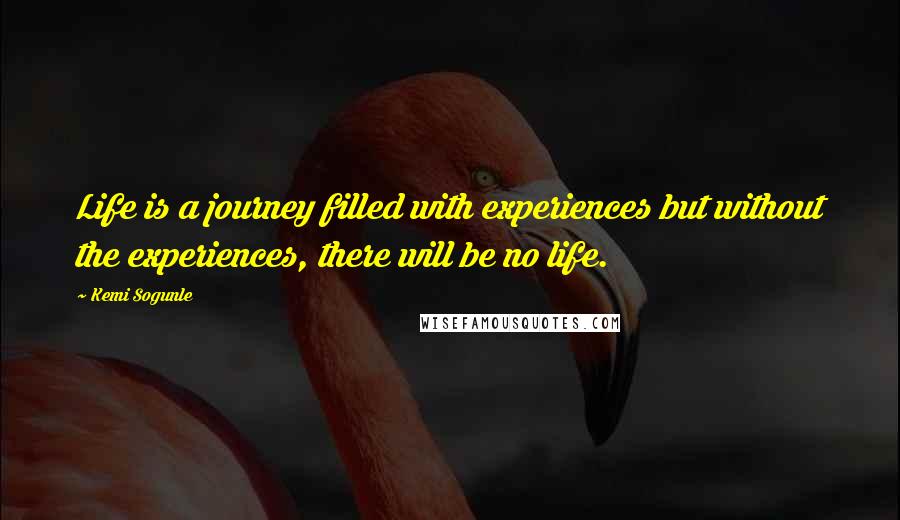 Kemi Sogunle Quotes: Life is a journey filled with experiences but without the experiences, there will be no life.