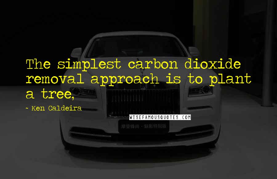 Ken Caldeira Quotes: The simplest carbon dioxide removal approach is to plant a tree,