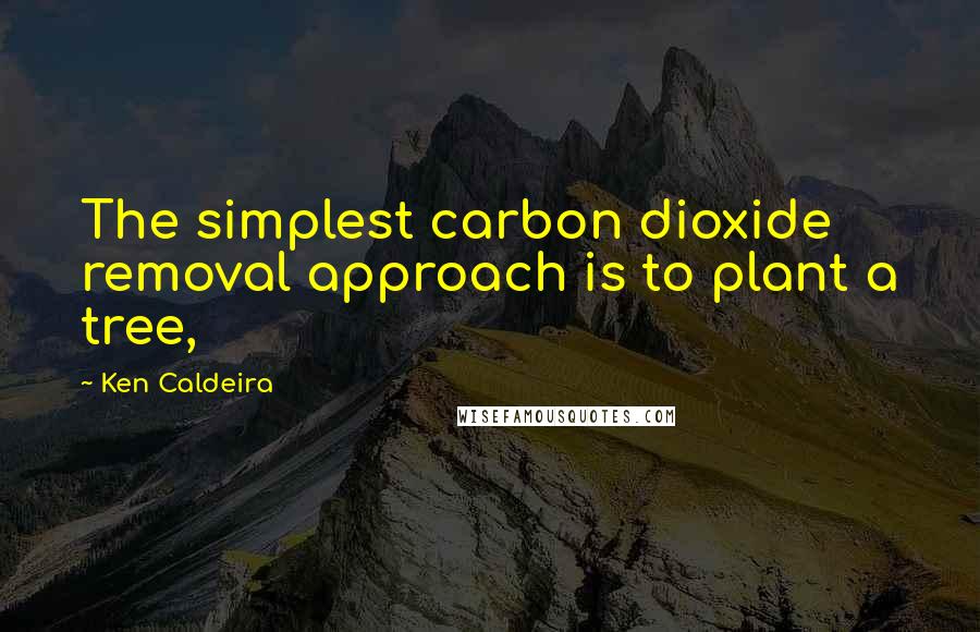 Ken Caldeira Quotes: The simplest carbon dioxide removal approach is to plant a tree,