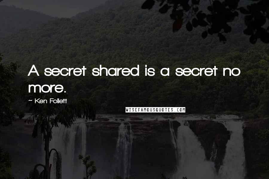 Ken Follett Quotes: A secret shared is a secret no more.