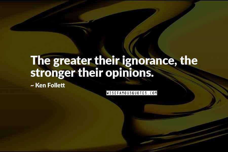 Ken Follett Quotes: The greater their ignorance, the stronger their opinions.