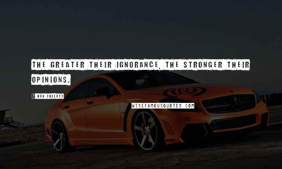 Ken Follett Quotes: The greater their ignorance, the stronger their opinions.