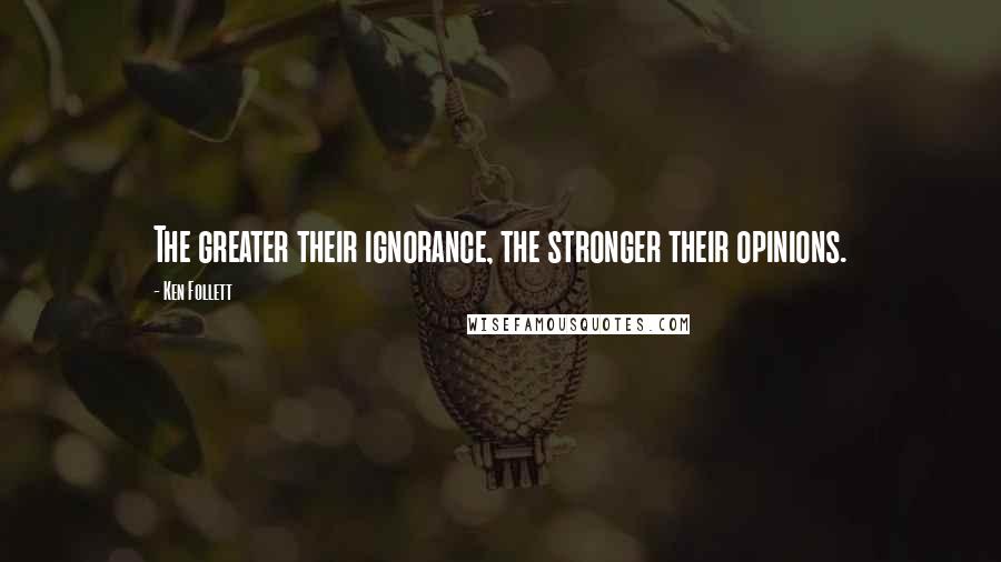 Ken Follett Quotes: The greater their ignorance, the stronger their opinions.